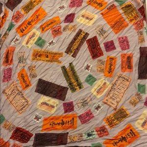 Purple square cotton scarf.